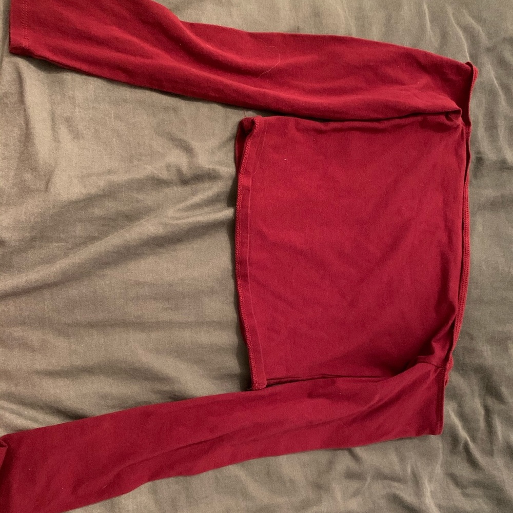 Garage Burgundy off the shoulder top